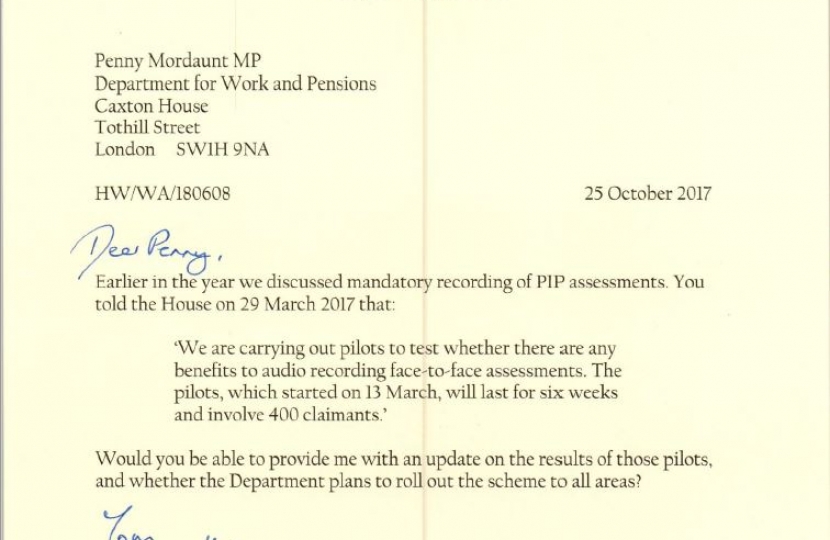 Letter to Penny Mordaunt