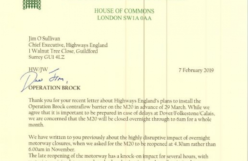 Letter to Highways England