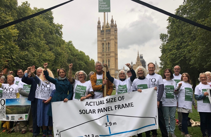 Helen with Cleve Hill campaigners in Westminster