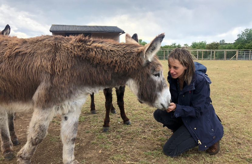 Helen with a donkey