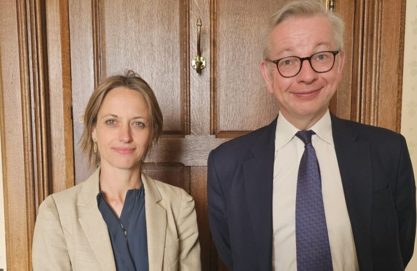 Helen and the Housing Secretary Michael Gove