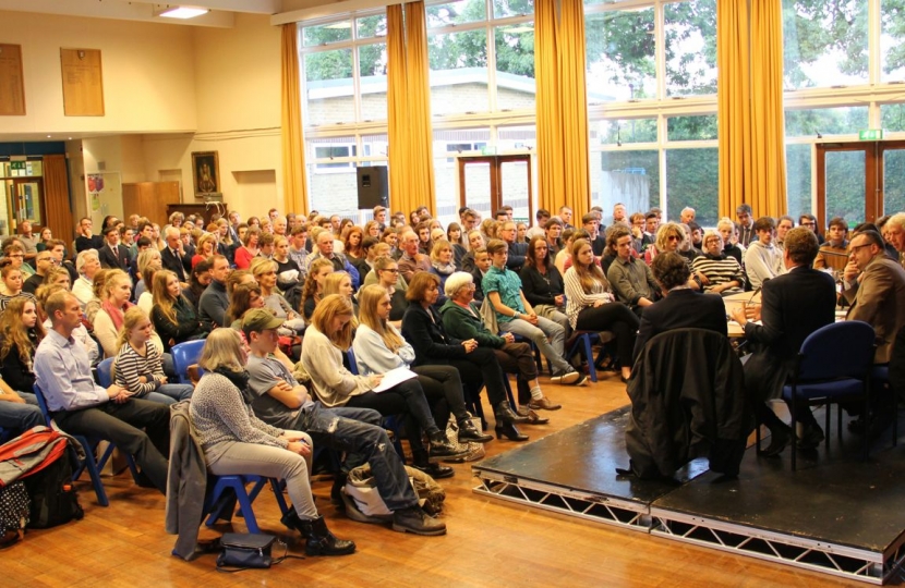 The audience at QE school