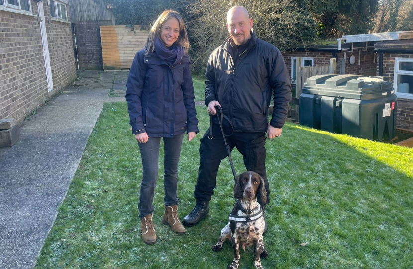 Helen with police dog Trigger