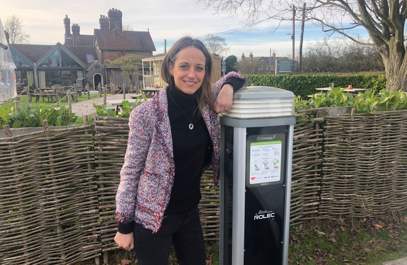 Helen with EV charge point