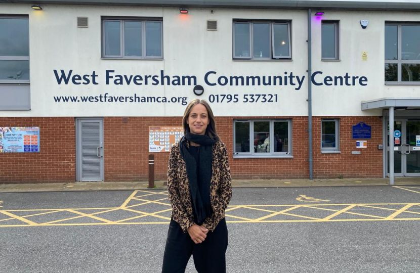 Outside West Faversham Community Centre on a recent visit