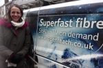 Helen with superfast broadband van