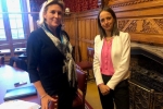 Helen with Roads Minister, Baroness Vere