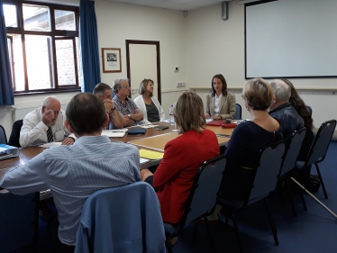 Helen discussing Maidstone's Local Plan with Lenham Parish Council