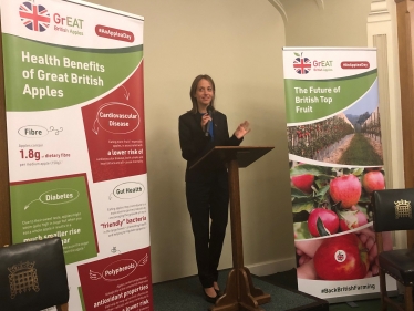Helen speaking at the launch of British Apples and Pears White Paper