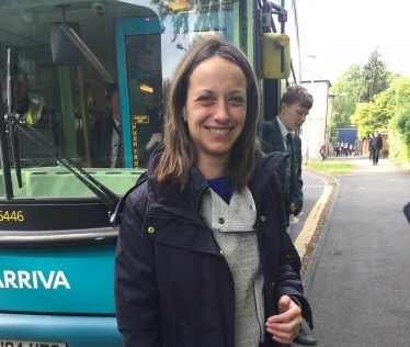 Helen on bus in Maidstone