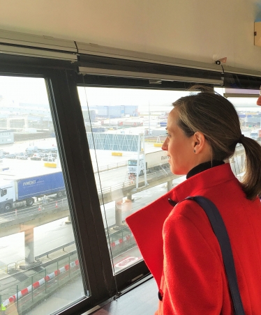 Helen reviewing Operation Stack plans in Dover