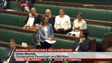Helen Whately asks Small Businesses Minister about cutting red tape for beer and breweries 