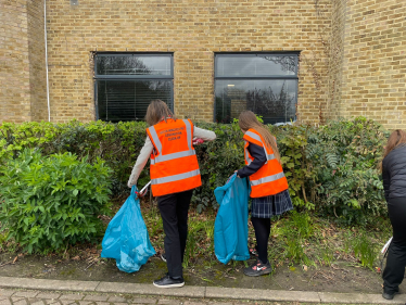 Litter picking at the Abbey School